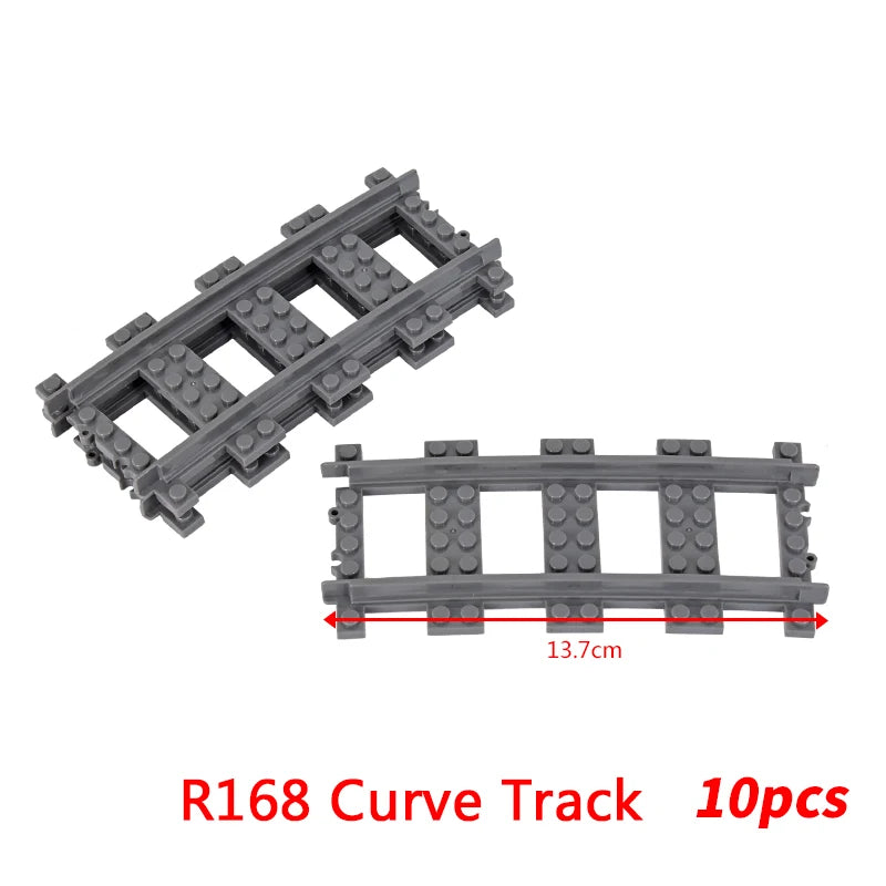 MOC City Bricks Train Flexible Construction Parts Railway Curve Track R104 Building Blocks Model Accessories Compatible 53401
