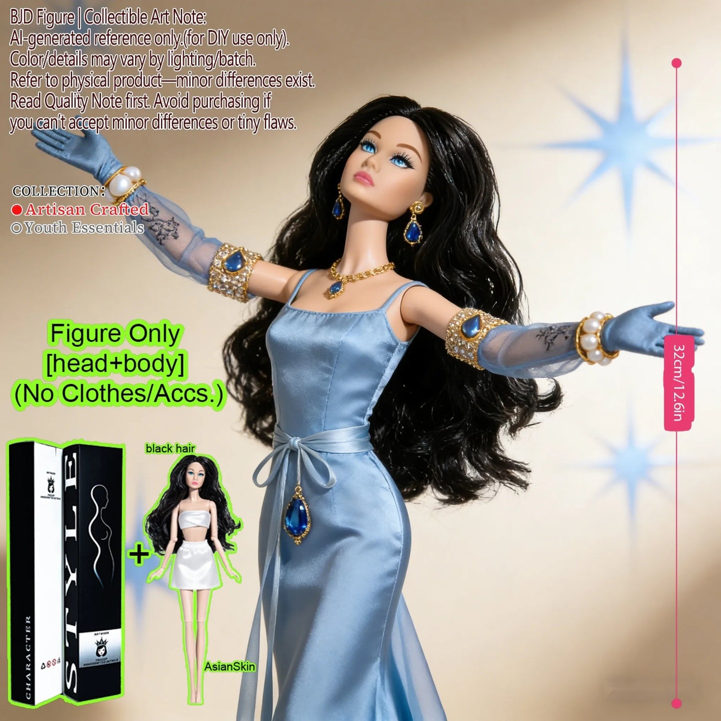 1/6 Scale Fashion BJD Doll 12 Joint Articulated Body Art Collection Doll For Home Decor