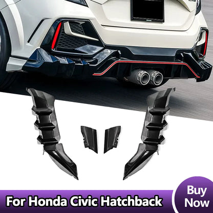 Car Styling For Honda Civic Hatchback 2021Body Kits Rear Spoiler Bumper Edge Rear Diffuser FK8 Rear Spoiler