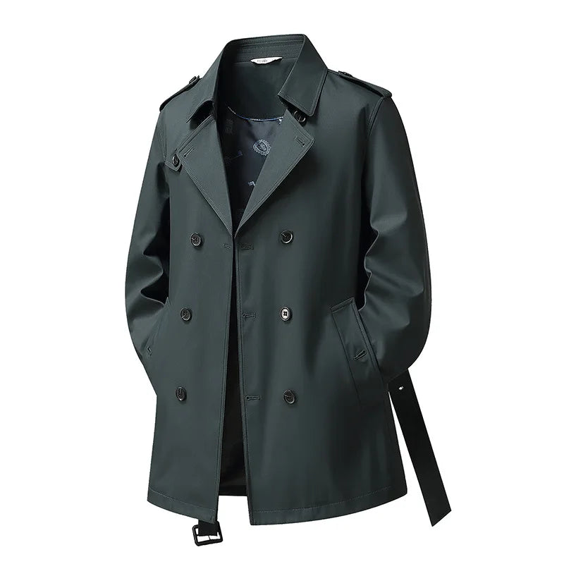 2026 New Men Medium Long Trench Coat Men Coat Autumn Winter Overcoat