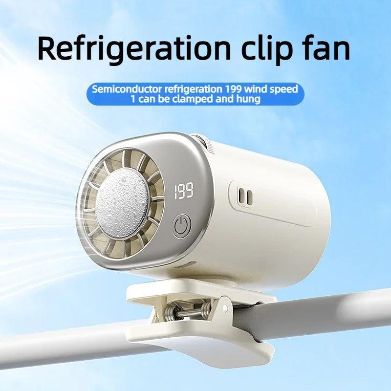 Car Clip On Fan Mini Portable Fan Outdoor Clip Umbrella Fan Waist Clip Electric Fan USB Rechargeable Desktop Cooling Fan Camping