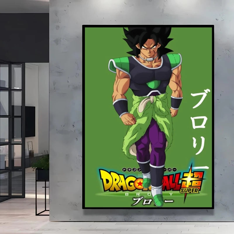 Dragon Ball Poster Super Saiyan Wall Art Goku Themed Painting Vivid Battle Design Durable Canvas Perfect for Anime Room Decor