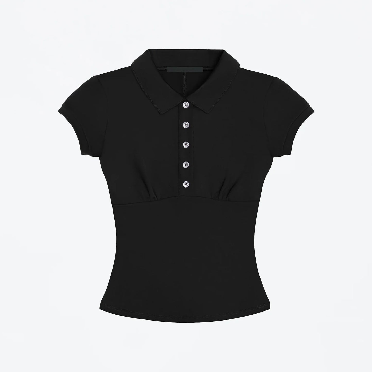 Tank Polo Collar Short-Sleeve T-Shirt, Slim-Fit Waist-Cinching Style, Slimming Hot Girl Style Crop Top, High-Elastic Slim-Fit Waist-Cinching Polo Shirt, Hot Girl Style for Layering or Wearing Alone