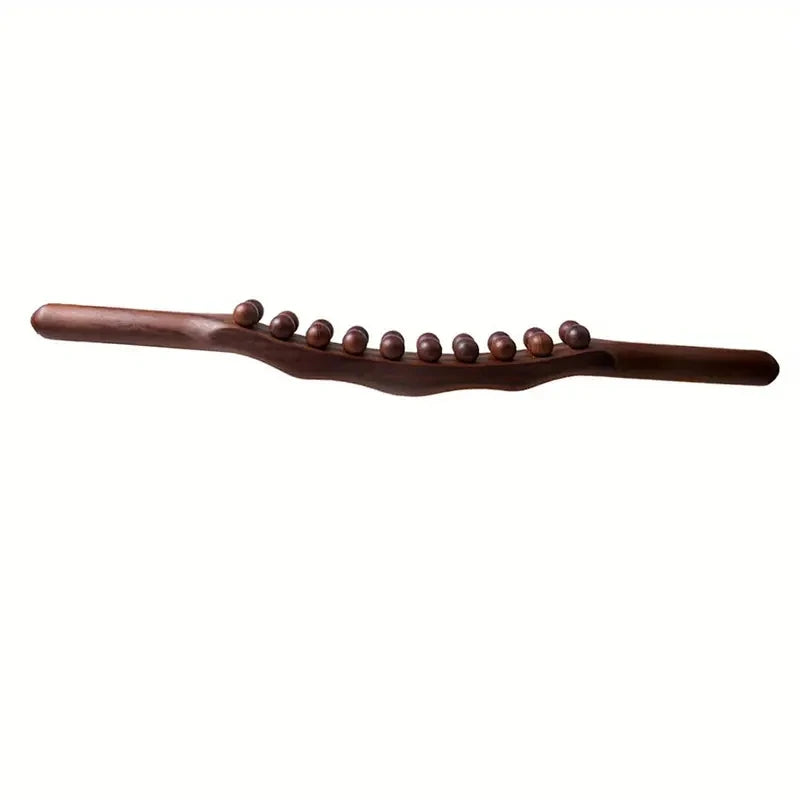 1pc Double Row Of 20 Beads Massage Stick, Carbonization Massage Stick, One Universal Scraping Stomach Rubbing Abdomen Profession