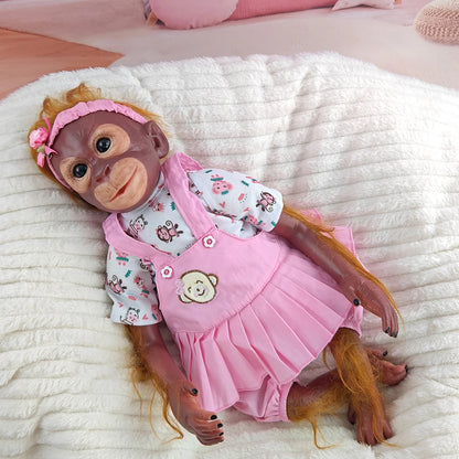 55CM Realistic Monkey Reborn Doll Soft Cloth Body Boy Girl Toddler Companion Playing House Toy Christmas New Year Gift