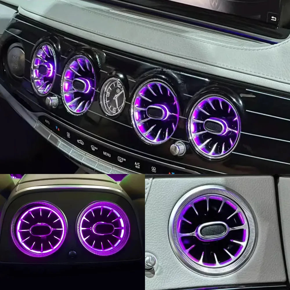 For Mercedes Benz W205 C-Class GLC X253 W213 E-Class W222 S-Class W117/W156/W176 CLA GLA Turbine Nozzle Air Vents Ambient Light