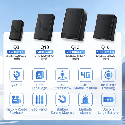 4G GPS Tracker Car 10000/20000mAh Vehicle GPS Locator Real-time GPS Tracking Device Long Standby Vibration Alarm Location APP