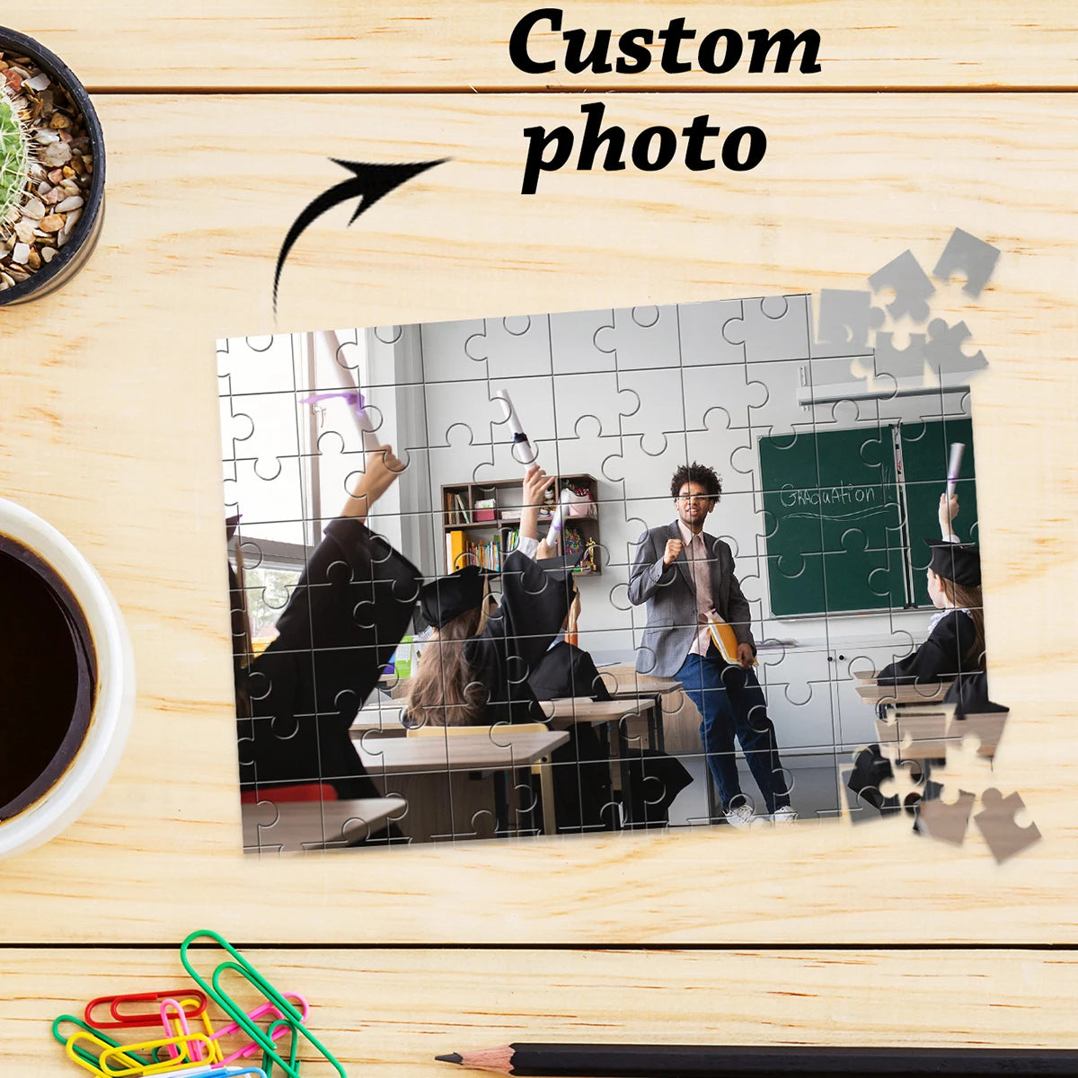 1000/300/500pcs Graduation  Customized Picture Personalised Decompression Puzzles Personalized Poster For Kids Toy Children Gift