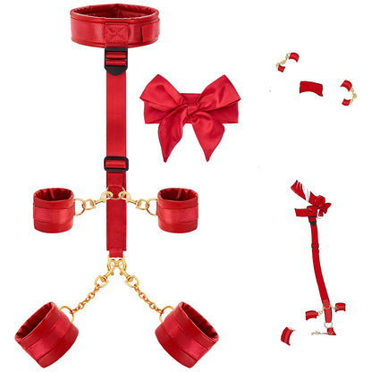 Woman Handcuff Blindfold Sex Toy Set BDSM Couple Restraint Bondage Gear Wrist Ankle Cuffs Adjustable Erotic Cuff Set 18+ Product