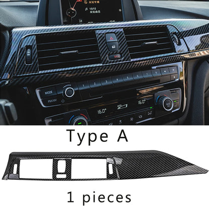LHD Car Styling Carbon fiber Center Console Air outlet Panel Cover Trim Stickers frame For BMW F30 F31 F32 F34 F36 Accessories