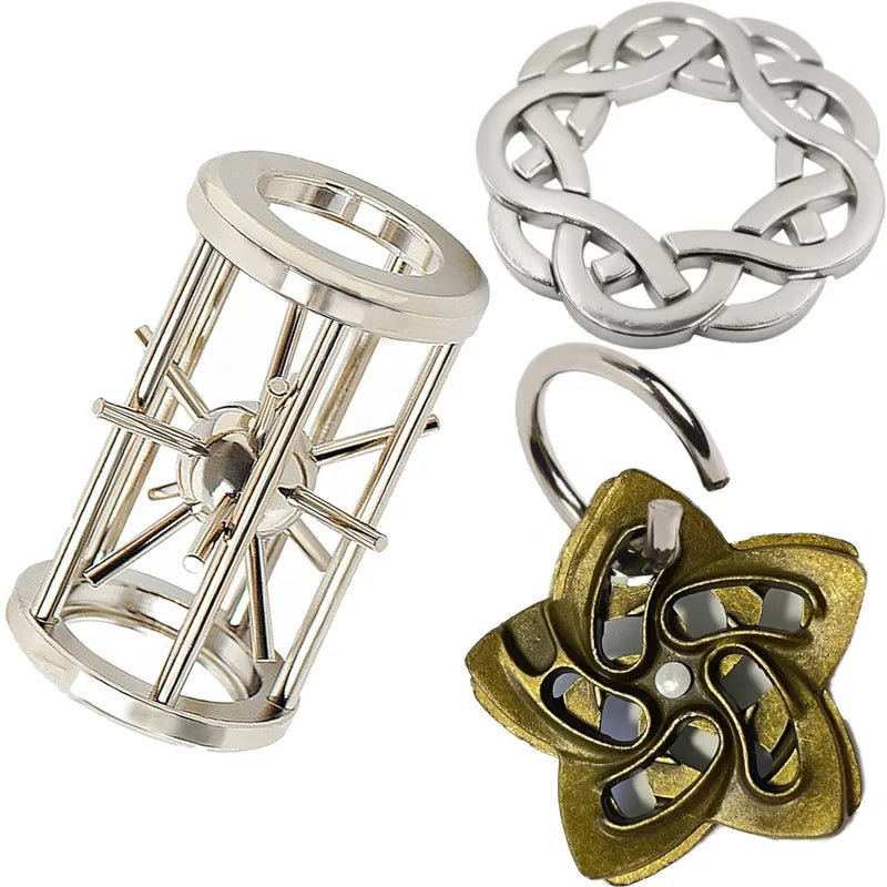 Metal Puzzle Brain Teaser 3PCS Set Casse Tete Difficile Rompecabezas IQ Test Mind Games Toys For Kids Adults Juegos De Ingenio