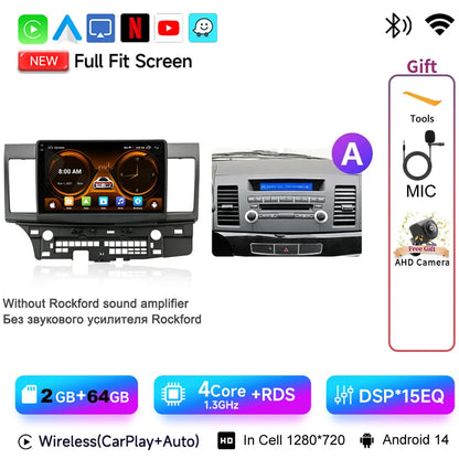 JIUYIN 10.1" Android 15 Car Radio For Mitsubishi Lancer 2007 - 2017 CarPlay Android Auto GPS 4G Multimedia Stereo Navigation