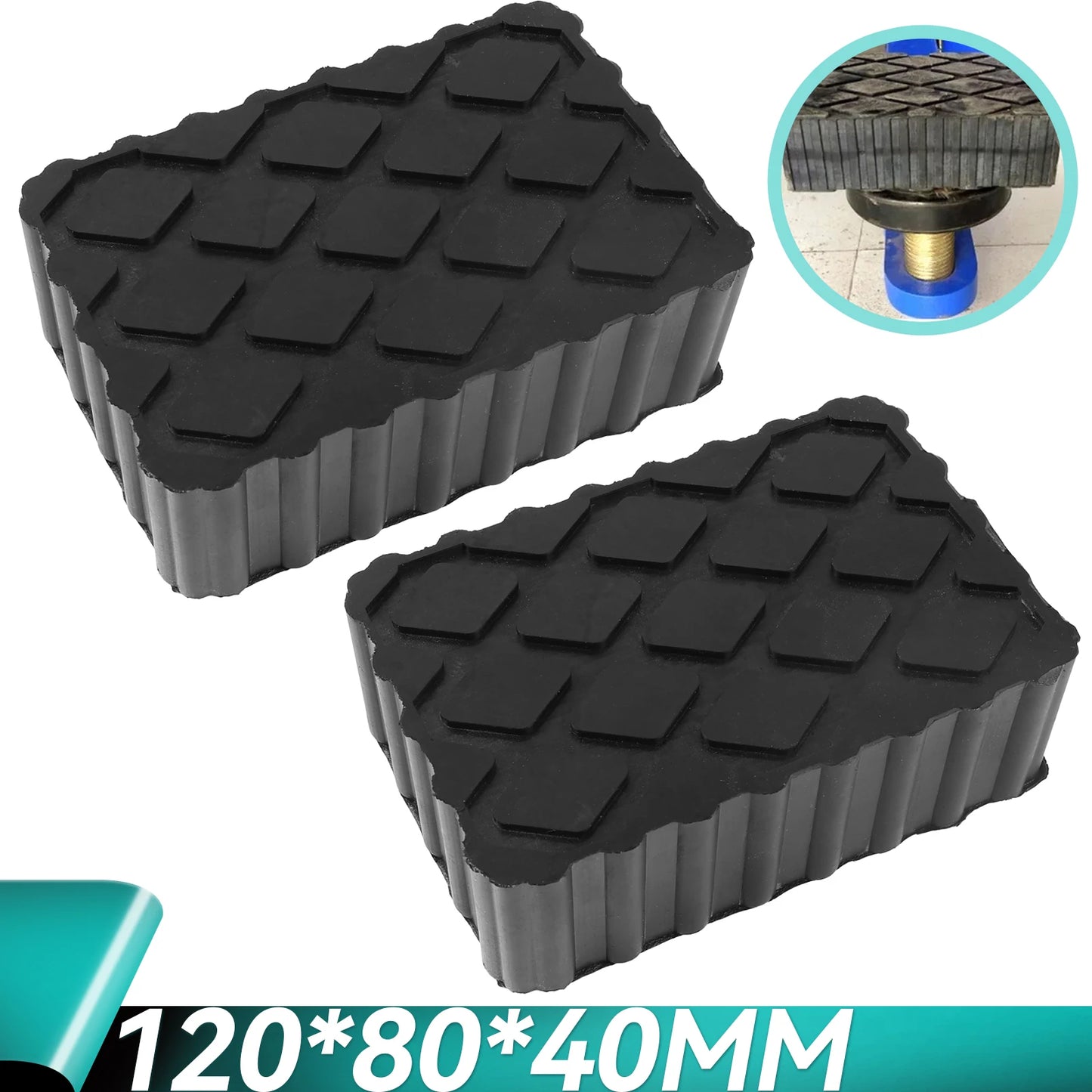 2Pcs Car Jack Rubber Pad Lift Blocks Floor Elevator Cars Parts Jacks Lifting Tools Shock-Absorbing Auto Camper Lift Support Pads