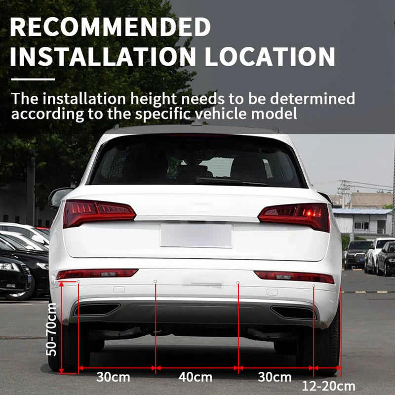 Car Parking Sensors Parking Kit LED Display 22mm 4 Sensors Backlight Reverse Backup Radar Monitoring System 6 Colors 12V