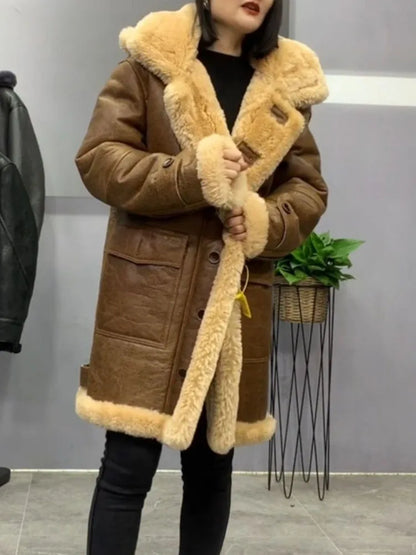 New Arrival Men and Women Winter Warm Coat Genuine Sheepskin Shearling Jacket Real Leather Jacket 100% Wool Liner Hooded XXXXXXL