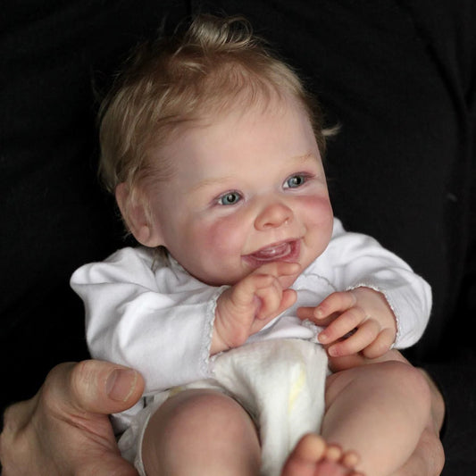 NPK 20inch Lifelike Reborn Doll Newborn Harper Soft Touch Cuddly Body Doll Handmade with Genesis Paint Visible Veins Multiple