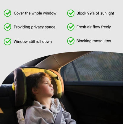 Car Sunshade Curtains Universal Side Window Shades SUV Curtains Protection Repellent Mosquito Mesh Net Sunshade Auto Accessories