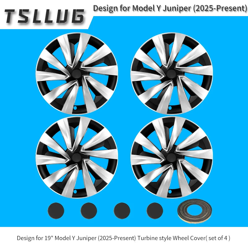 4PCS for New Model Y 2025-2026 Juniper 19in 28th Style Hubcap Rim Cover Accessories Hub Cap Automobile Wheel Cap for Tesla New