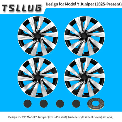 4PCS for New Model Y 2025-2026 Juniper 19in 28th Style Hubcap Rim Cover Accessories Hub Cap Automobile Wheel Cap for Tesla New