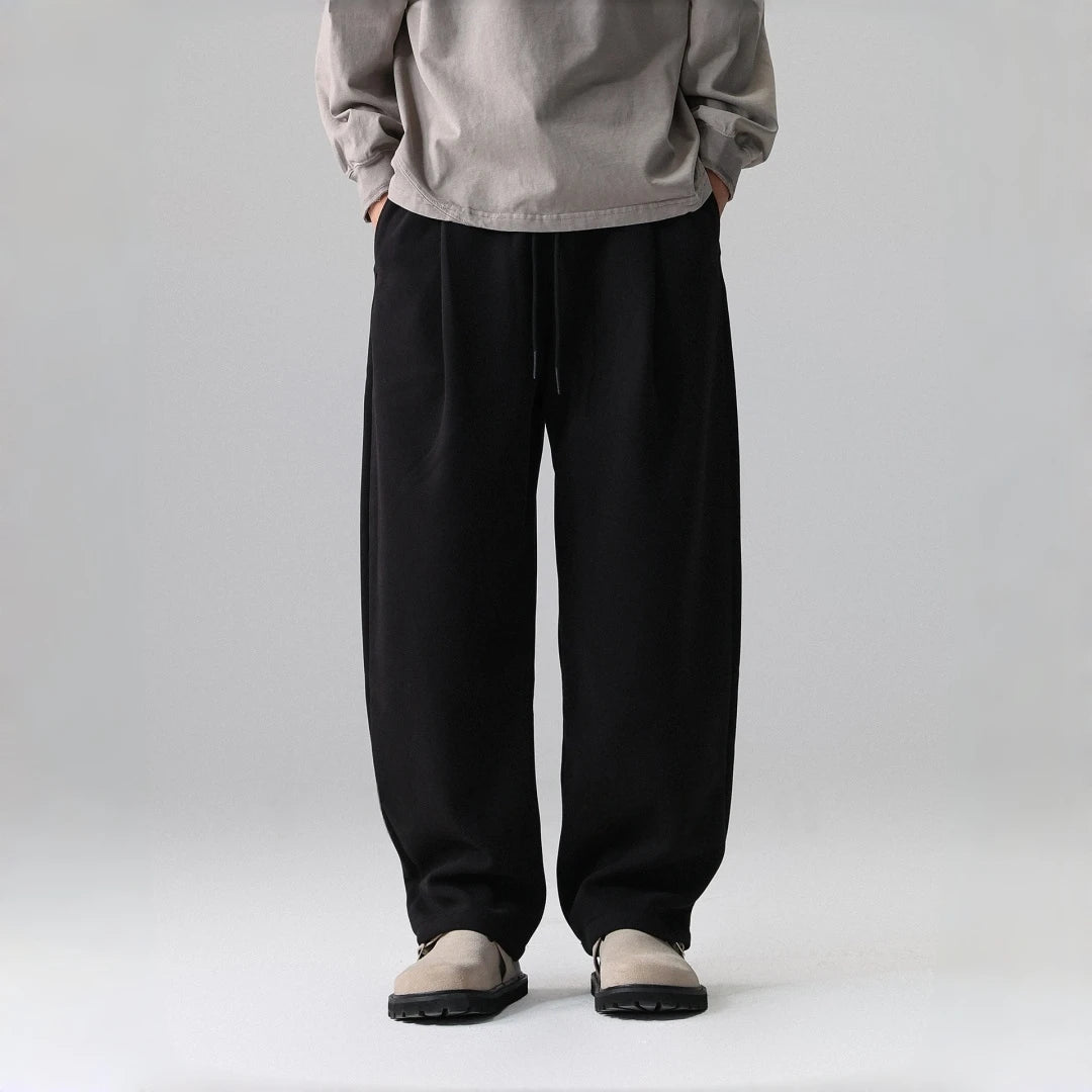 Mens Japanese Streetwear Joggers Straight Leg Solid Color Oversized Sweatpants Casual Loose Fit Sporty Pants Fashion Trousers