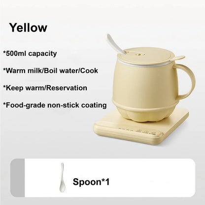 500ml Hot Milk Cup Dormitory Appointment Split Health Cup 300W Electric Heating Cup Multi-function Stewing Boiling Thermos Cup