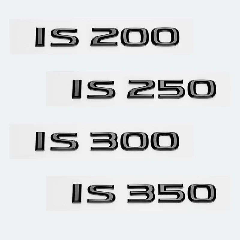 Letters Chrome Glossy Black IS200 IS250 IS300 IS300h IS200t HYBRID ABS Emblem for Lexus IS Series Car Trunk Logo Badge Sticker