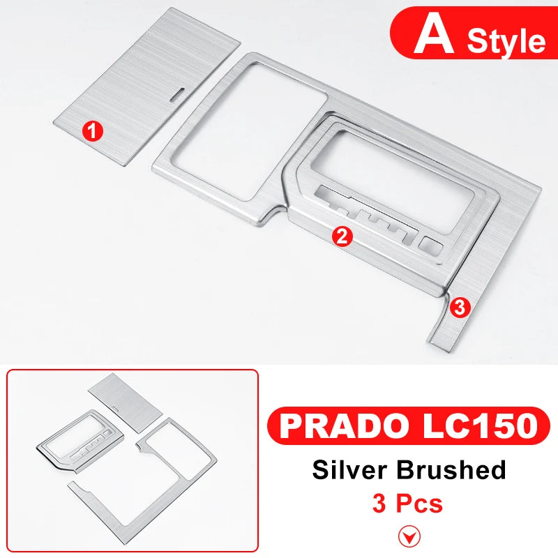 For 2010-2017 Right Rudder Car Toyota Land Cruiser Prado 150 Stainless Steel Panel Gearbox Cover Lc150 J150 Interior Accessories