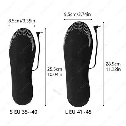 1/2 Pair Winter USB Heated Shoe Insole Electric Foot Warming Pad Feet Warmer Pad for Outdoor Sports Heating Insoles