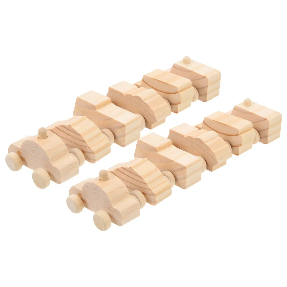 12Pcs DIY Wooden Cars Blank Graffiti Craft Kit Kids Creative Painting Activity Natural Wood Unfinished Car Models Hand Eye