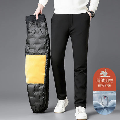 Genuine 90%  Goose Down Trousers High Quality Men Winter Thermal Suit Pants Male Elastic Waist Warm Goose Down Trousers