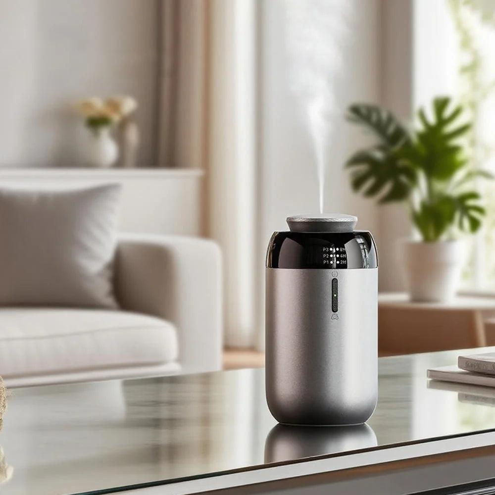 Smart Portable Car Aroma Diffuser  Battery USB Powered 10ml Capacity Timing Air Freshener Home Room Auto Oil Scent Machine