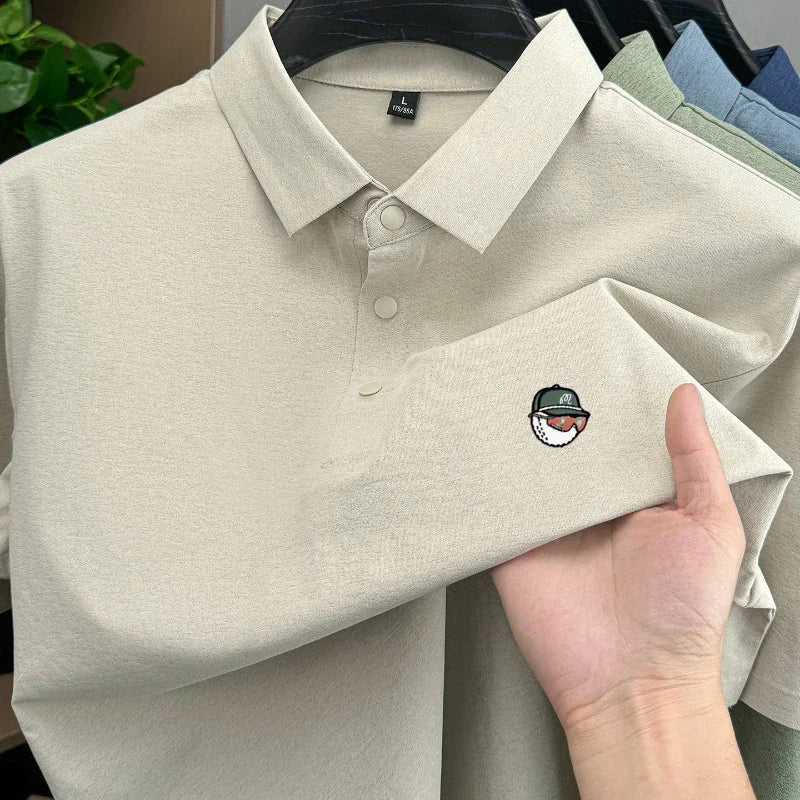 Golf men's polo shirt short sleeved brand fashionable printed top summer new comfortable breathable casual sports collar T-shirt