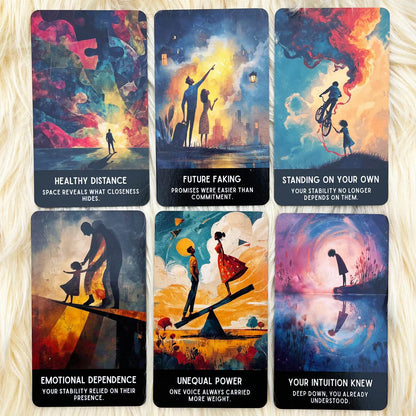 54 Relationship Truth Oracle Cards, 13x8 Cm, Reveals Communication Patterns, Card Game for Personal Growth, Insightful Deck