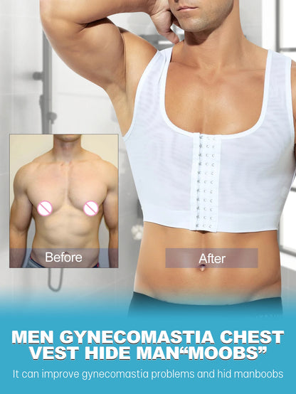 Men Compression Liposuction Post Surgery Shapewear Garment Top Body Cinching Zipper Vest Tummy Tuck Vest