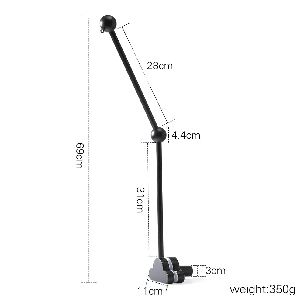 Baby Wooden Bed Bell  Bracket Mobile Hanging Rattles Toys Newborn Music Box Holder Bracket Infant Crib Toy Arm Bracket Baby Gift