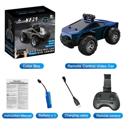1:28 4WD Off-Road Remote Control Car with Camera, High Performance Big Foot RC Drift Racing Vehicle, Christmas Gift for Kids