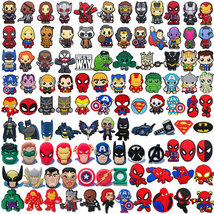 7-100Pcs Hot Toys Cartoon Series Shoe Charms For Slides Clog Sandals Shoes Decorations Accessories For Christmas Birthday Gifts