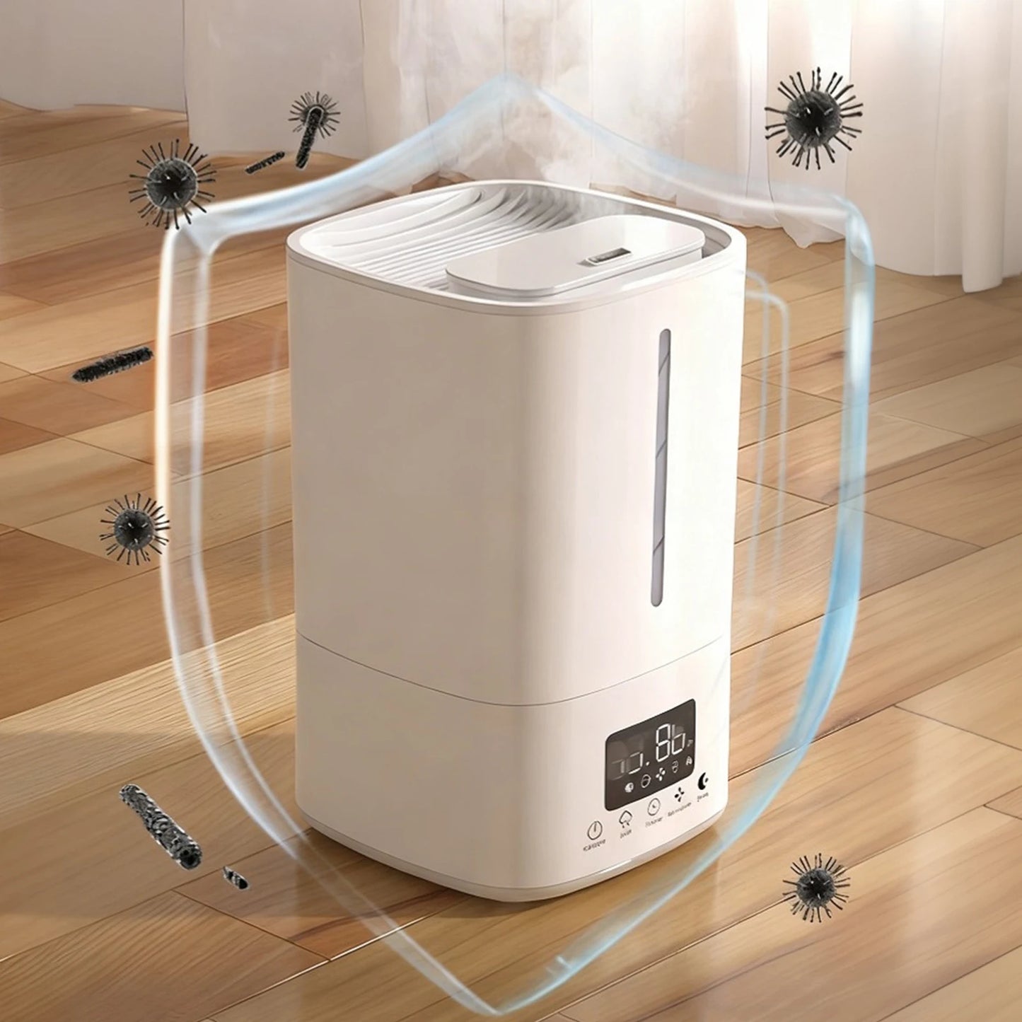 5L Air Humidifier with Air Purifier Cool Mist Humidifier Top Fill Humidifier for Baby Nursery Plants Indoor