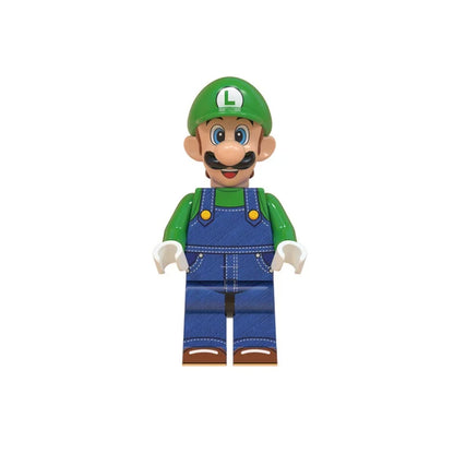 In-Stock Cute Cartoon  Luigi Building Block Figures Desktop Ornaments  Ideal For Anime Fans Collection