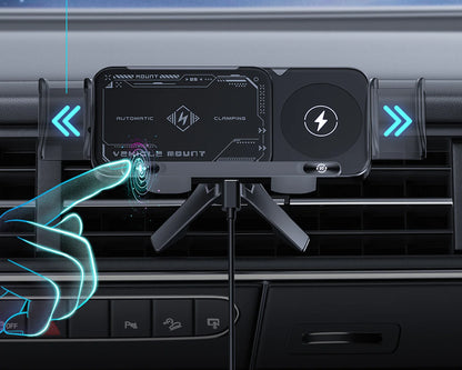 Universal Car Phone Holder Wireless Charger Phone Mount Intelligent Induction Electric Rotation Phone Holder Charger Magsafe