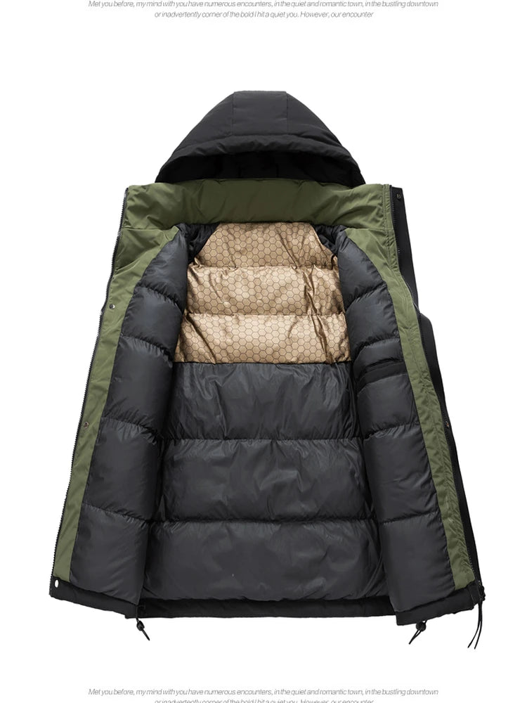 Paul 2026 Men's Thickened down Cotton Jacket Hooded Warm Workwear Ultra-Thick Outerwear Fashionable Urban Style Polyester Fiber