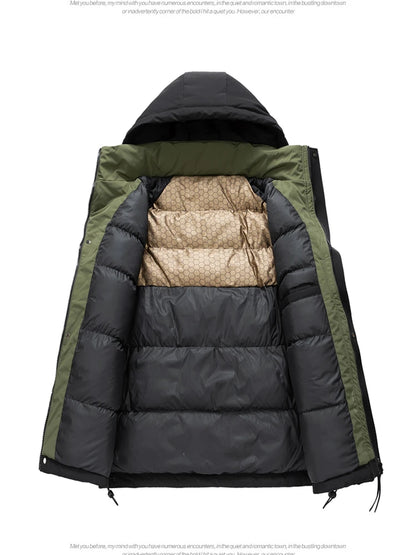 Paul 2026 Men's Thickened down Cotton Jacket Hooded Warm Workwear Ultra-Thick Outerwear Fashionable Urban Style Polyester Fiber