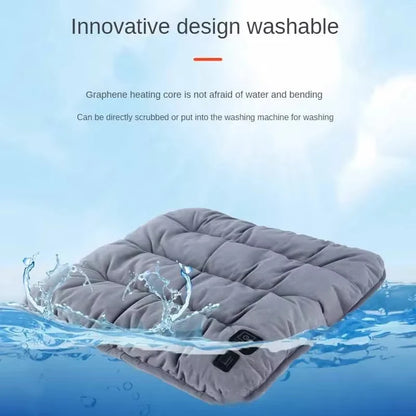 Adjustable Temperature Graphene Seat Cushion Car Winter Plush Seat Cushion 12V Universal Warm USB Electric Heating Seat Cushion