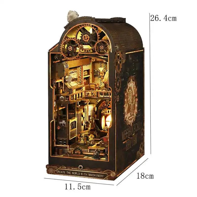 DIY Book Nook Kits 3D Puzzles Wooden Bookshelf Miniature Building Kits Home Decor Creative Dollhouses For Adults Xmas Gifts
