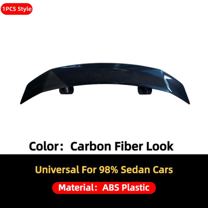 Universal Sedan Rear Spoiler Wing Lip Body Kit Fit Mostly Vehicle Gloss Black Sport Style Trunk Tail Tuning Styling Accessories