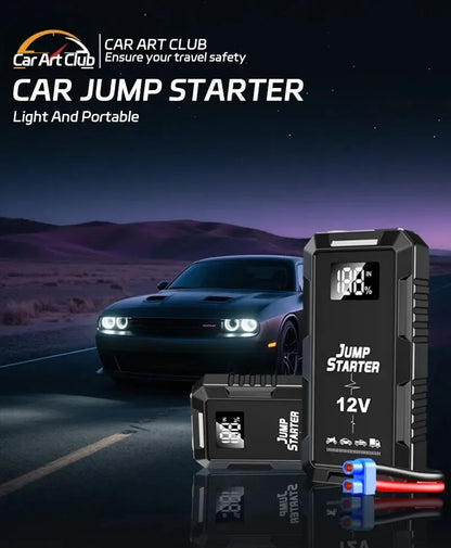 Wireless Charging Car Jump Starter with Portable Power Bank - 12V Emergency Auto Battery Booster