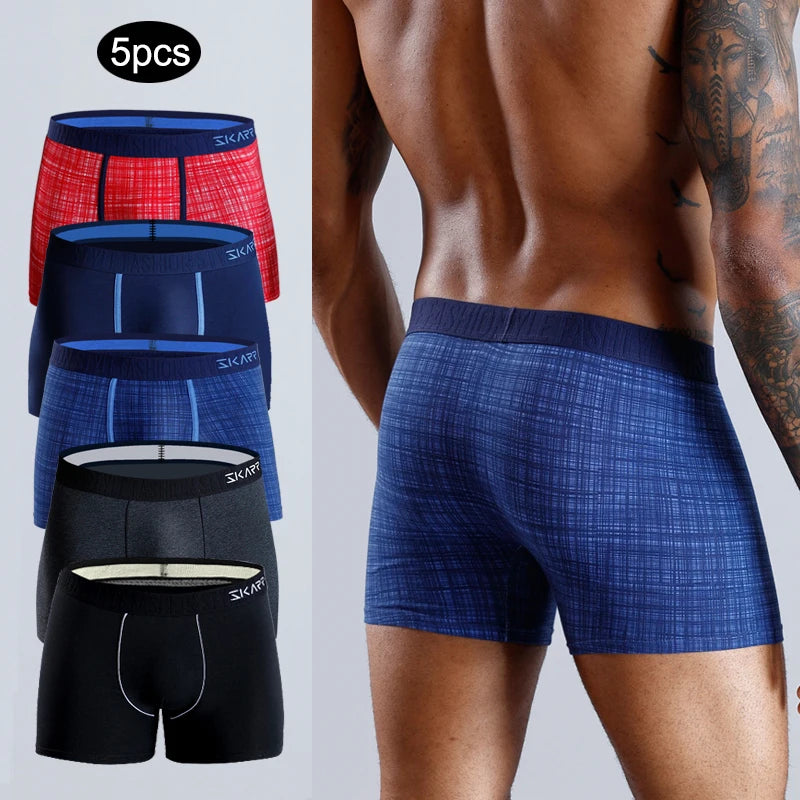 5pcs/pack Men Underwear Boxers Letter Elastic Band Mens Underpants Cotton Men's Panties Sexy Boxer Shorts Brand Trunks Gifts