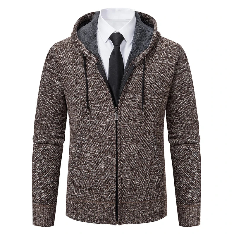 Men Sweater Jacket Winter Autumn Cold Coat Fleece Zipper Cardigan Soft Jumpers Turtleneck Warm Y2K High Quality Outerwear