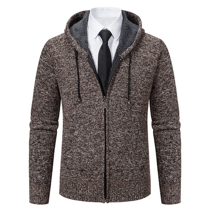 Men Sweater Jacket Winter Autumn Cold Coat Fleece Zipper Cardigan Soft Jumpers Turtleneck Warm Y2K High Quality Outerwear