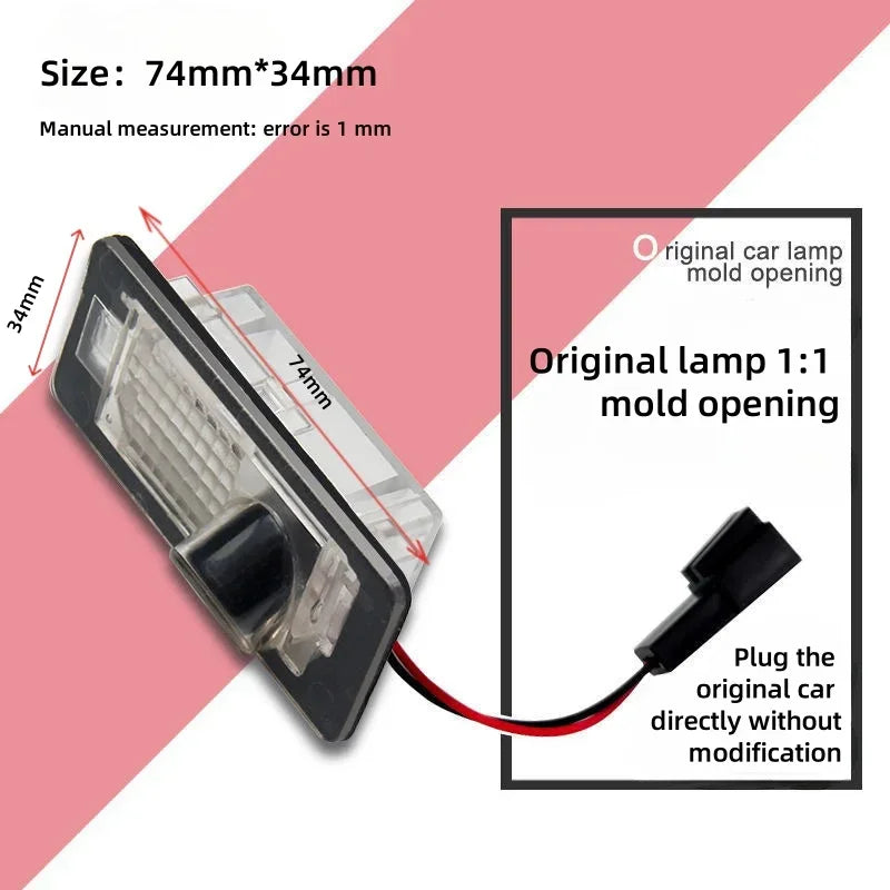74*34mm License plate projection lamp LED decorative lights atmosphere lights For Audi A3 A4 A5 A6 A7 A8 S3 S4 S5 S6 S7 Q3 Q5 Q7